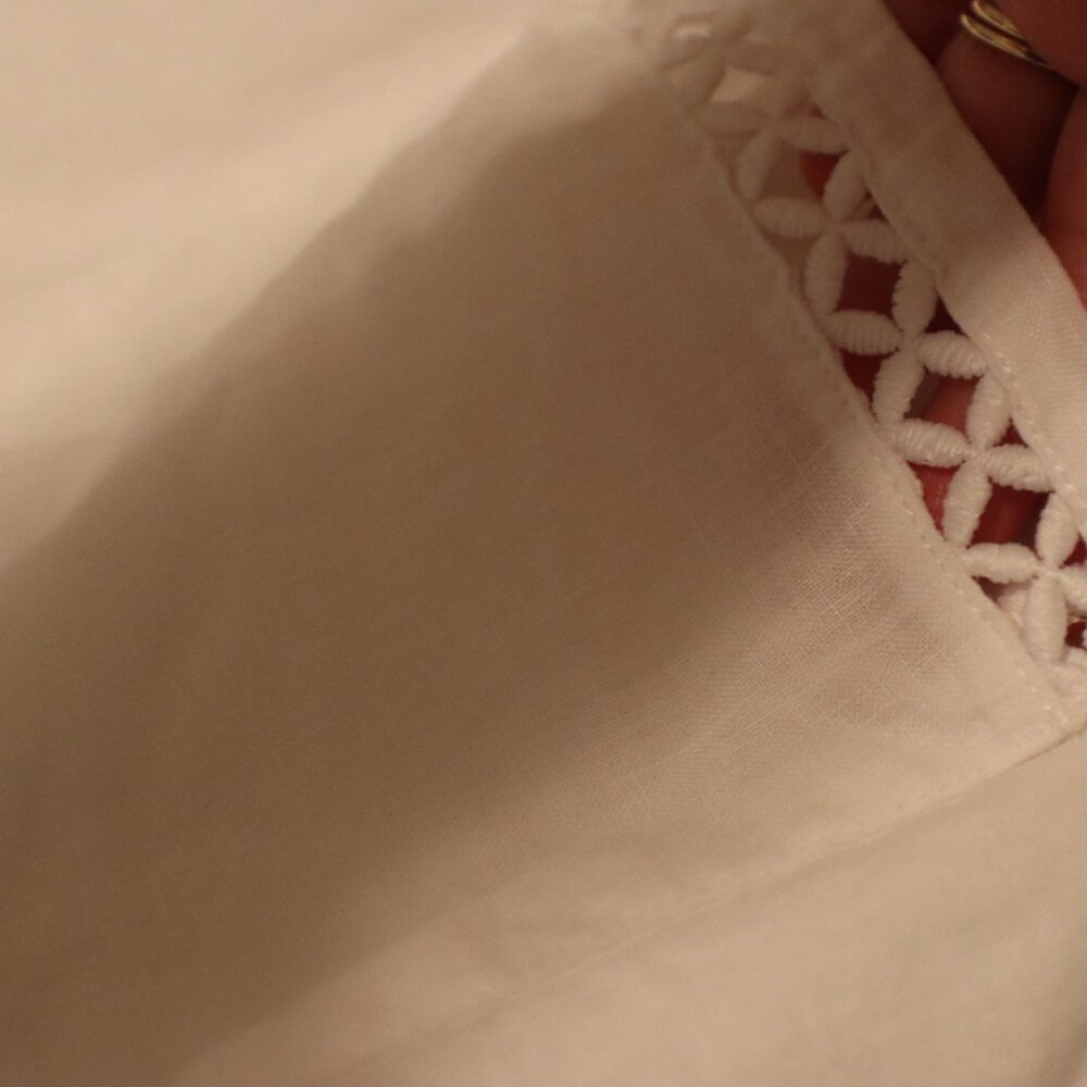 Joie 100% Linen White, Wide-Leg Cropped Elastic Waist Drawstring Pants Sz. Small - Picture 8 of 13